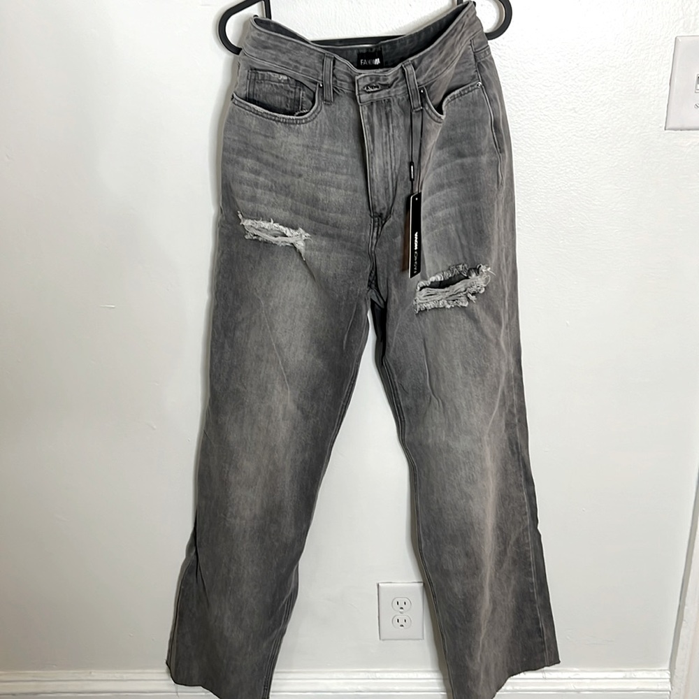 Grey jeans straight leg